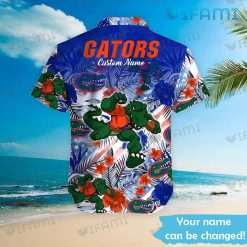 Gators Hawaiian Shirt Mascot Colorful Tropical Flower Custom Florida Gators Present Back