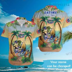 Gators Hawaiian Shirt Mascot Flamingo Parrot Personalized Florida Gators Gift