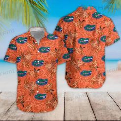 Gators Hawaiian Shirt Orange Tropical Leaves Florida Gators Gift