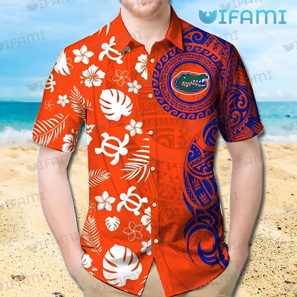 Gators Hawaiian Shirt Palm Leaf Pattern Florida Gators Gift