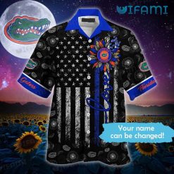 Gators Hawaiian Shirt Sunflower USA Flag Custom Florida Gators Present