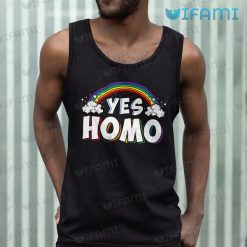 Gay Shirt Yes Homo Rainbow Gay Tank Top