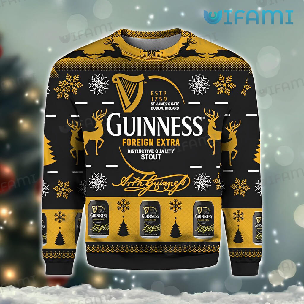 Perfect Guinness Christmas Foreign Extra Stout Sweater Guinness Beer Gift