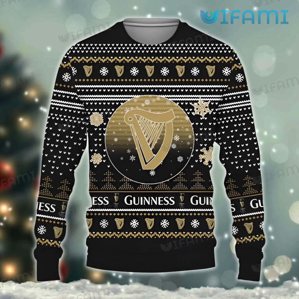 Adorable Guinness Christmas Heart Pattern Sweater Guinness Beer Gift