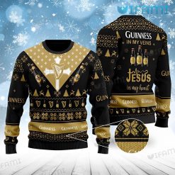 Guinness Christmas Sweater In My Veins Jesus In My Heart Guinness Beer Gift
