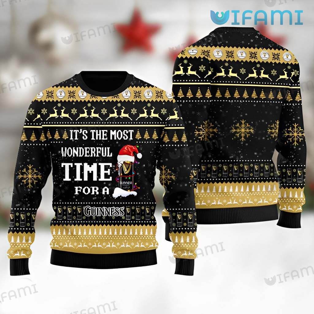Get Festive with the Most Wonderful Time Guinness Christmas Sweater Gift!