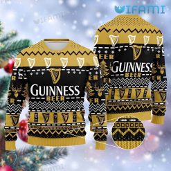 Guinness Ugly Christmas Sweater Logo Pattern Guinness Beer Gift