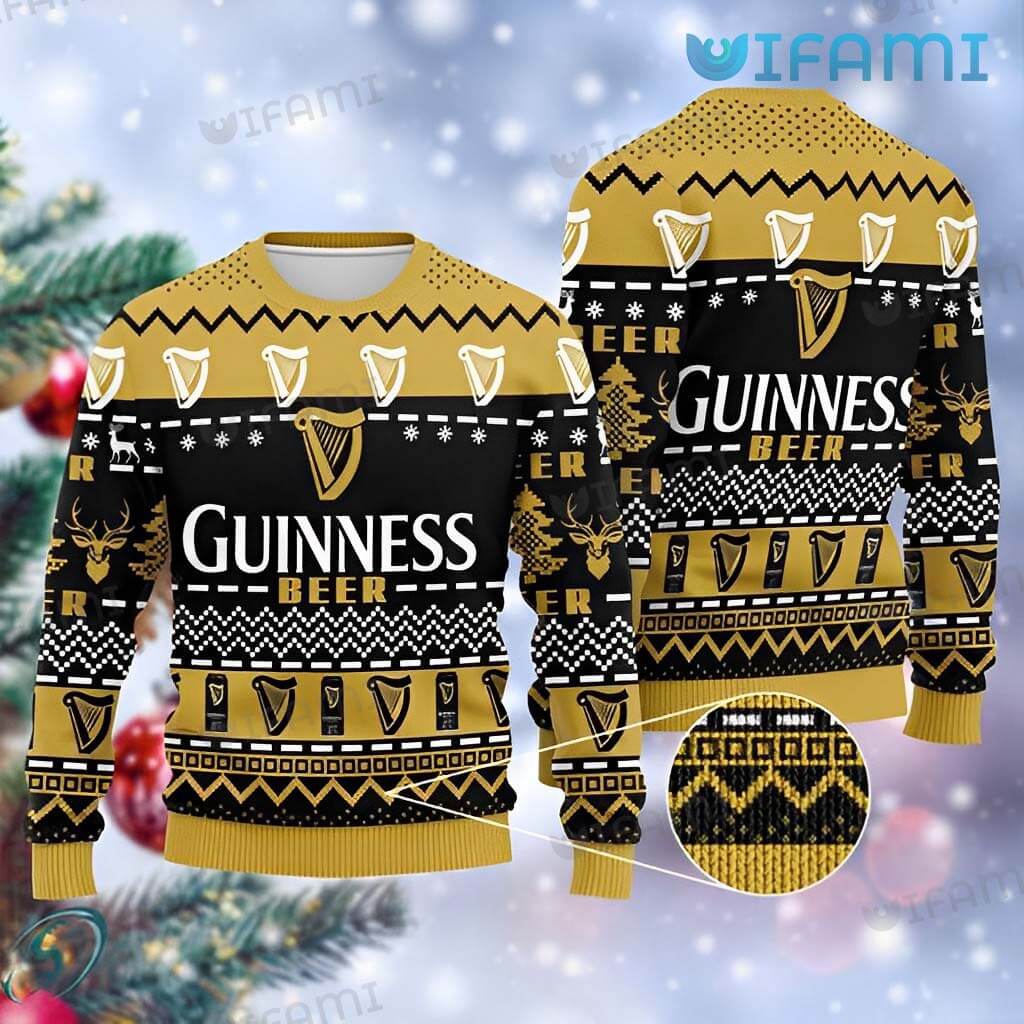 Awesome Guinness Ugly Logo Pattern Christmas Sweater Guinness Beer Gift