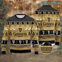 Guinness Ugly Christmas Sweater Logo Pattern Guinness Beer Gift