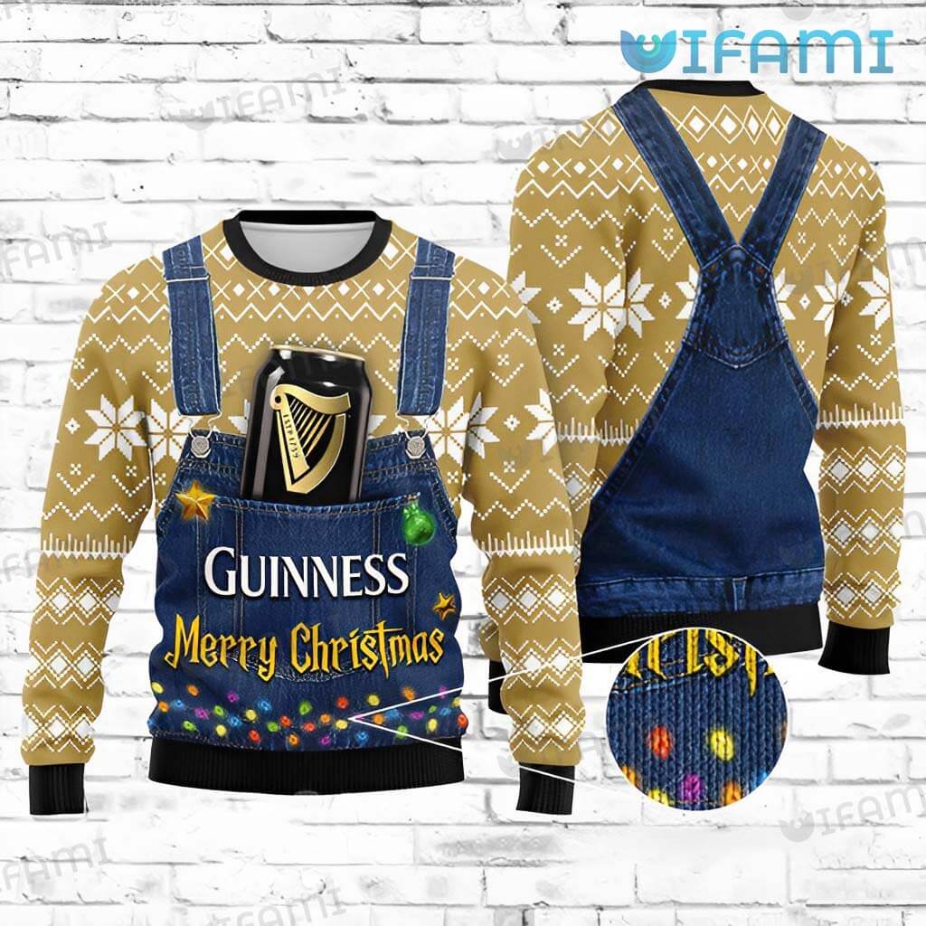 Unleash Your Festive Spirit with Guinness Ugly Sweater Overalls