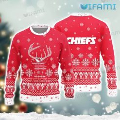 KC Chiefs Ugly Christmas Sweater Reindeer Snowflake Pattern Kansas City Chiefs Gift