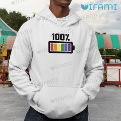 LGBT Shirt 100 Fully Charged Battery Rainbow LGBT Hoodie