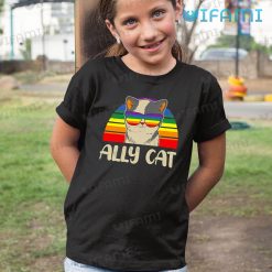 LGBT Shirt Ally Cat Wearing Sunglasses LGBT Kid Shirt