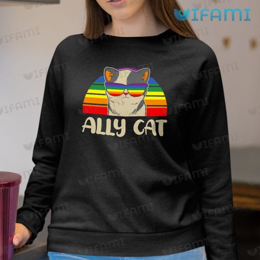 LGBT Shirt Ally Cat Wearing Sunglasses LGBT Gift