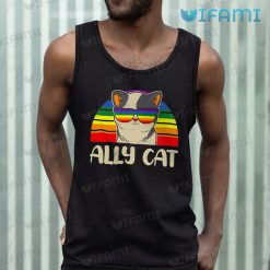 LGBT Shirt Ally Cat Wearing Sunglasses LGBT Tank Top