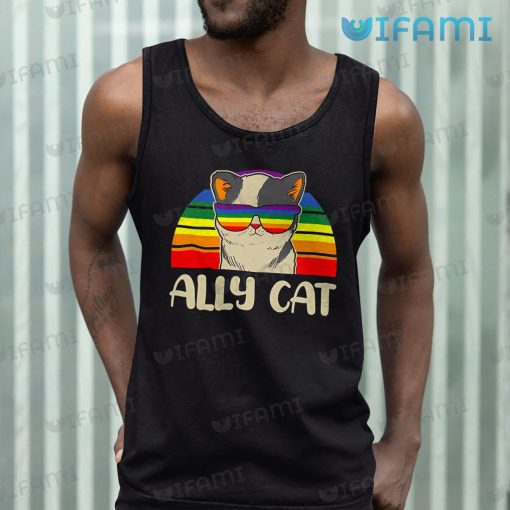 LGBT Shirt Ally Cat Wearing Sunglasses LGBT Gift