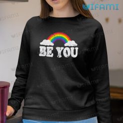 LGBT Shirt Be You Rainbow Grunge Pattern LGBT Sweashirt