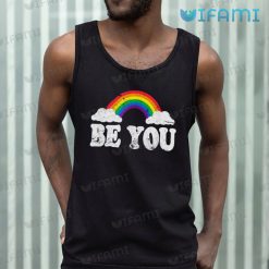 LGBT Shirt Be You Rainbow Grunge Pattern LGBT Tank Top