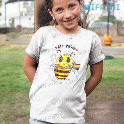 LGBT Shirt Bee Proud Hold Rainbow Flag LGBT Kid Shirt