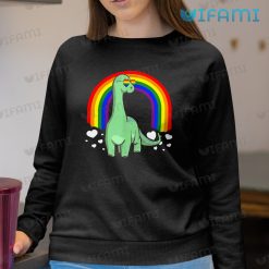 LGBT Shirt Brachiosaurus Dinosaur Heart Rainbow LGBT Sweashirt