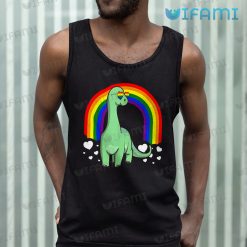 LGBT Shirt Brachiosaurus Dinosaur Heart Rainbow LGBT Tank Top