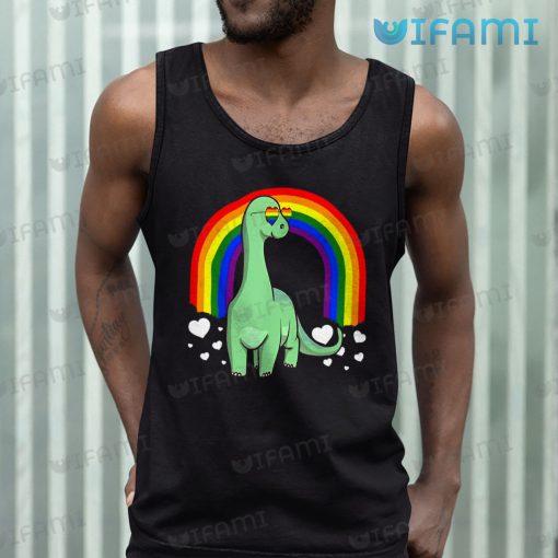 LGBT Shirt Brachiosaurus Dinosaur Heart Rainbow LGBT Gift