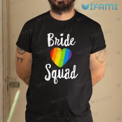 LGBT Shirt Bride Squad Rainbow Heart LGBT Gift
