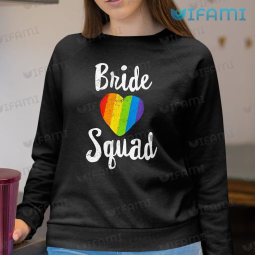 LGBT Shirt Bride Squad Rainbow Heart LGBT Gift