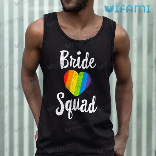 LGBT Shirt Bride Squad Rainbow Heart LGBT Gift