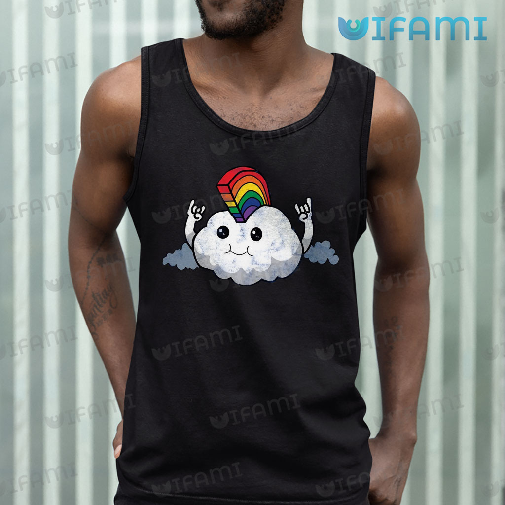 LGBT Shirt Cloud With Rainbow Mohawk LGBT Gift