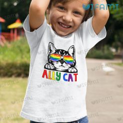 LGBT Shirt Cute Ally Cat Sunglasses LGBT Kid Shirt
