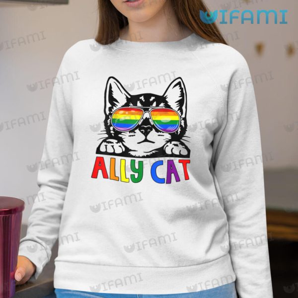 LGBT Shirt Cute Ally Cat Sunglasses LGBT Gift