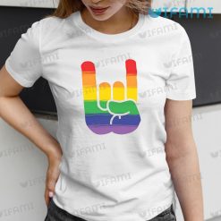 LGBT Shirt Devil Horns Hand LGBT Present