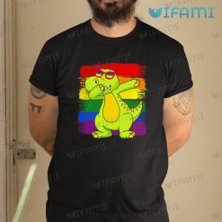 LGBT Shirt Dinosaur Dabbing Rainbow Flag LGBT Gift