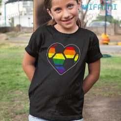 LGBT Shirt Football Heart Sport Rainbow LGBT Kid Shirt