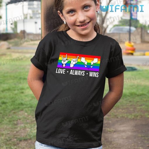 LGBT Shirt Love Always Wins ASL LGBT Gift