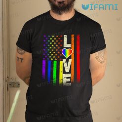 LGBT Shirt Love American Flag Rainbow LGBT Gift