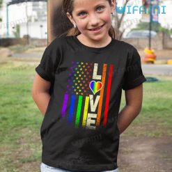 LGBT Shirt Love American Flag Rainbow LGBT Kid Shirt