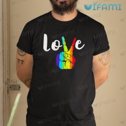 LGBT Shirt Love Peace Sign Rainbow LGBT Gift