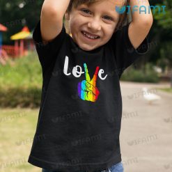 LGBT Shirt Love Peace Sign Rainbow LGBT Kid Shirt