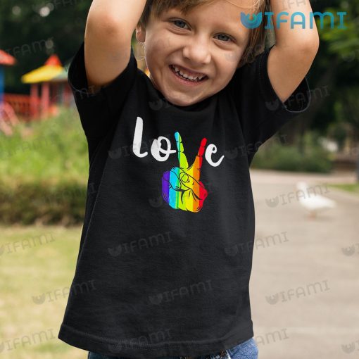 LGBT Shirt Love Peace Sign Rainbow LGBT Gift