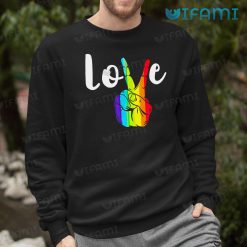 LGBT Shirt Love Peace Sign Rainbow LGBT Sweashirt