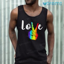 LGBT Shirt Love Peace Sign Rainbow LGBT Tank Top