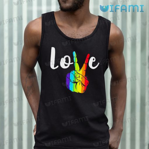 LGBT Shirt Love Peace Sign Rainbow LGBT Gift