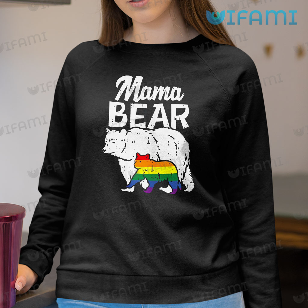 LGBT Shirt Mama Bear With Rainbow Cubs LGBT Gift - Personalized Gifts:  Family, Sports, Occasions, Trending