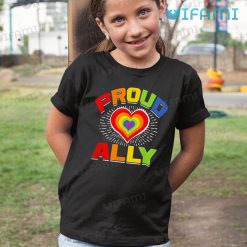 LGBT Shirt Proud Ally Rainbow Heart LGBT Kid Shirt 1