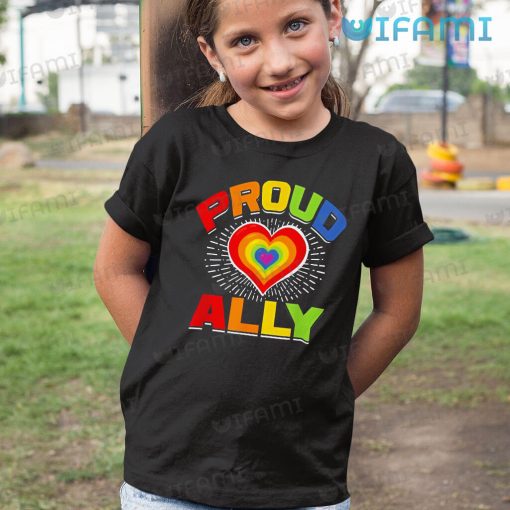 LGBT Shirt Proud Ally Rainbow Heart LGBT Gift