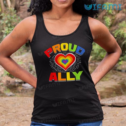 LGBT Shirt Proud Ally Rainbow Heart LGBT Gift