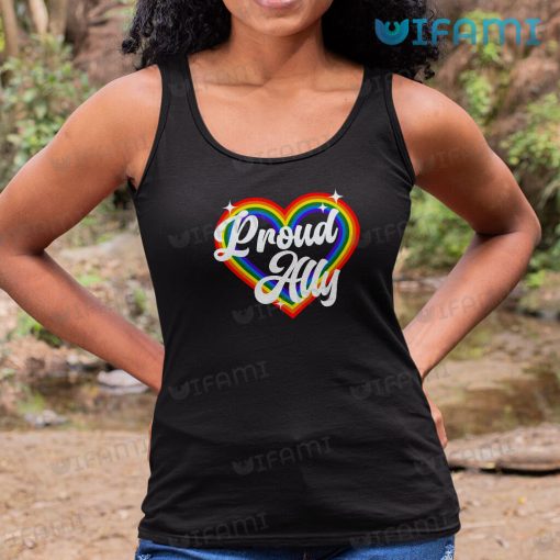 LGBT Shirt Proud Ally Rainbow Heart LGBT Gift