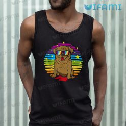 LGBT Shirt Pug Wearing Sunglasses Star Pattern LGBT Tank Top